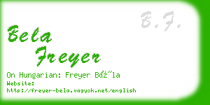 bela freyer business card